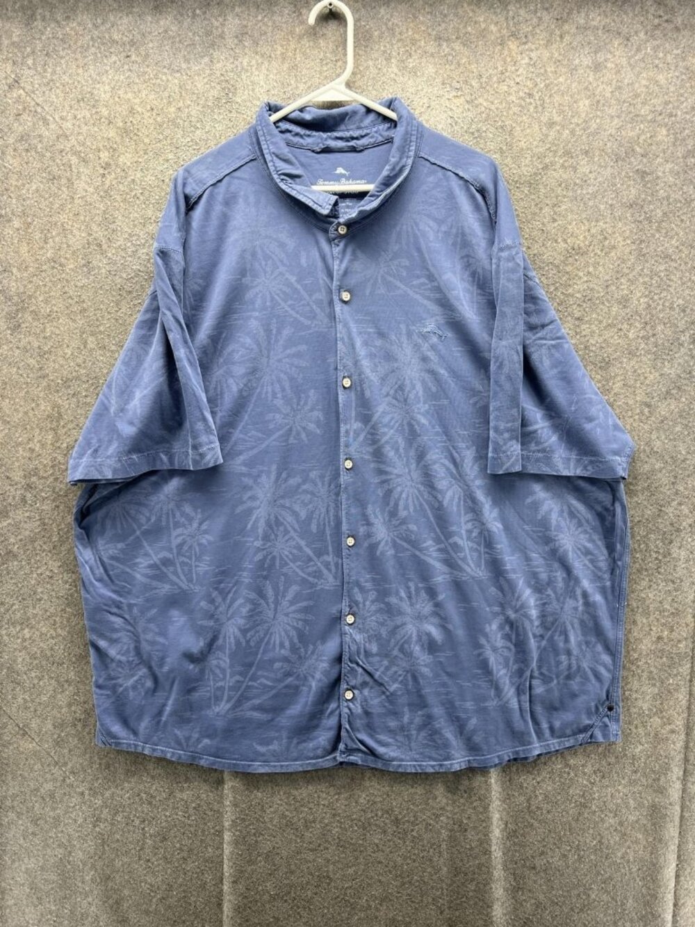 Tommy Bahama Shirt Men Big 3XLB Blue Palm Tree Short Sleeve Button Up Casual